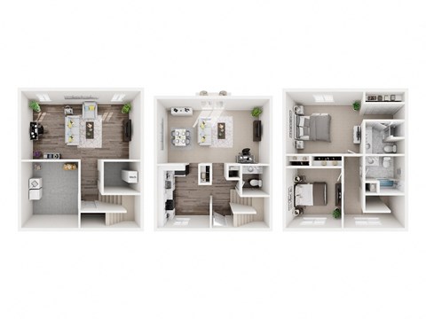 Floor plan for 2 beds, 2.5 baths, 1312 sqft